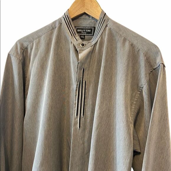 MENS BRUTTINI Grey Button Up Dress Shirt Italian S - Picture 2 of 10